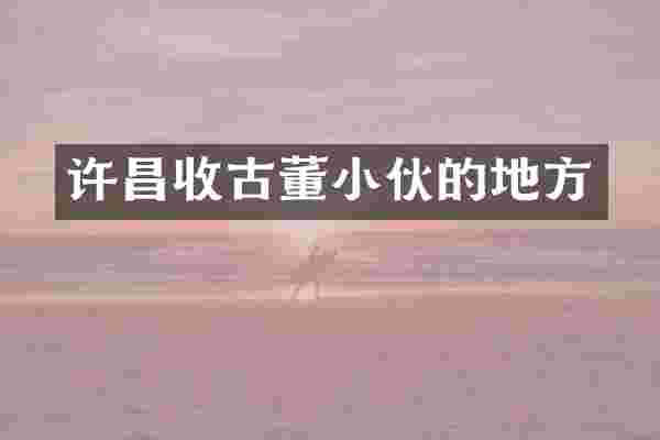 许昌收古董小伙的地方