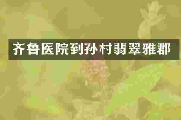 齐鲁医院到孙村翡翠雅郡