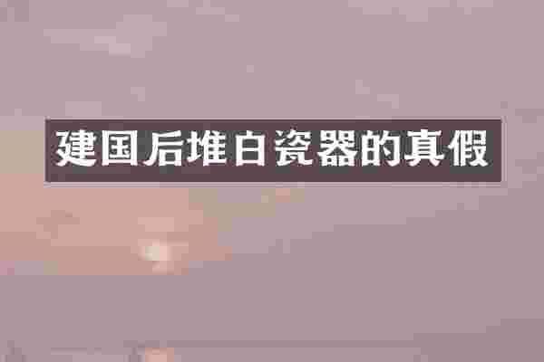 建国后堆白瓷器的真假