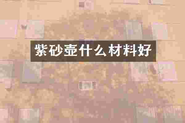 紫砂壶什么材料好