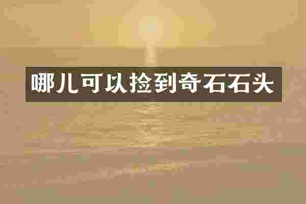 哪儿可以捡到奇石石头