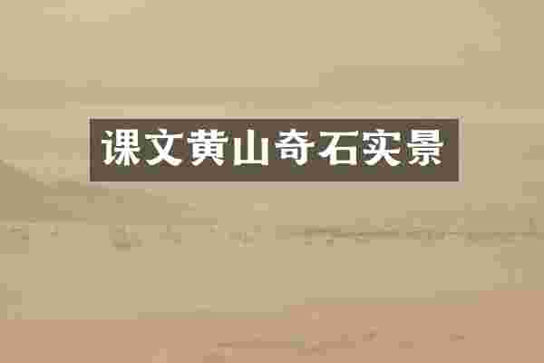课文黄山奇石实景