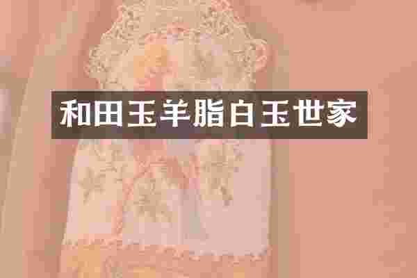 和田玉羊脂白玉世家