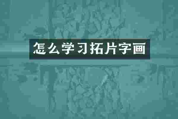 怎么学习拓片字画