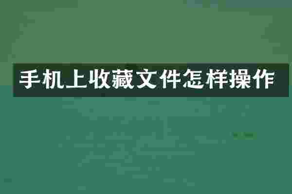 手机上收藏文件怎样操作
