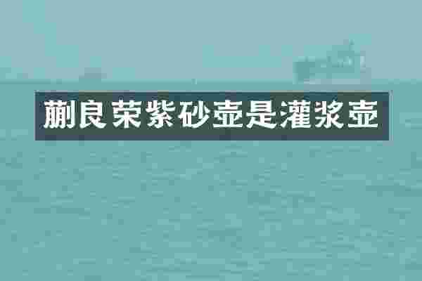 蒯良荣紫砂壶是灌浆壶