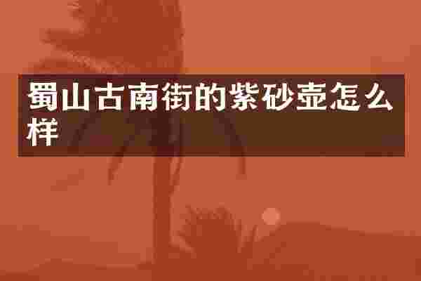 蜀山古南街的紫砂壶怎么样