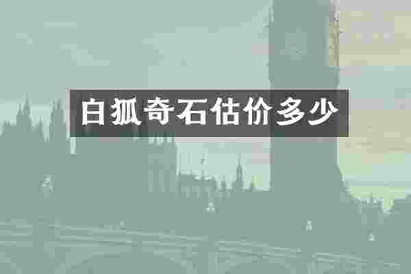 白狐奇石估价多少
