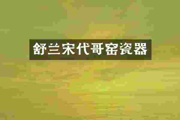 舒兰宋代哥窑瓷器