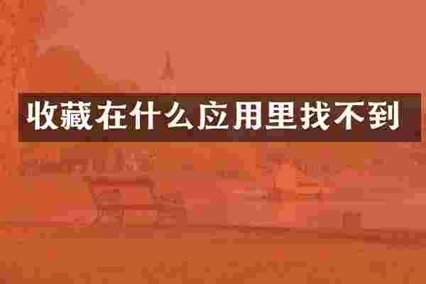 收藏在什么应用里找不到