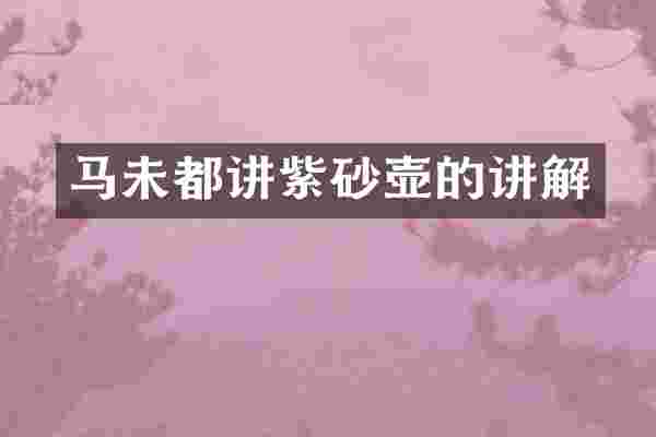 马未都讲紫砂壶的讲解