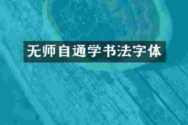 无师自通学书法字体