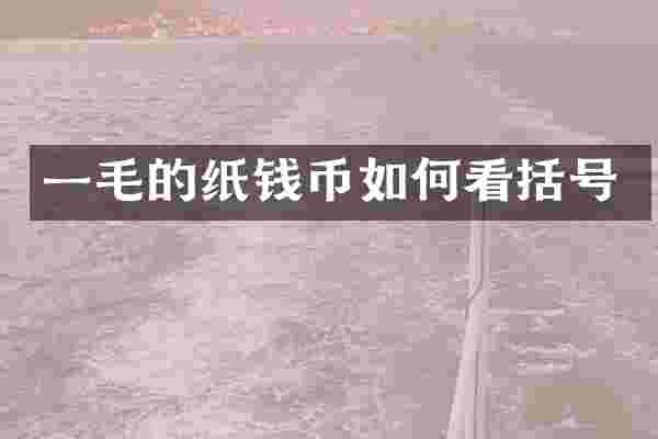 一毛的纸钱币如何看括号