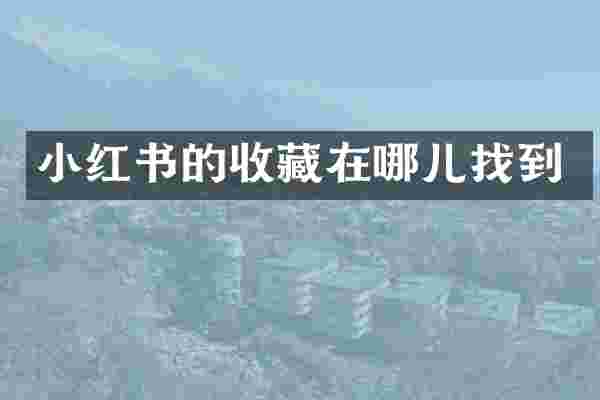 小红书的收藏在哪儿找到