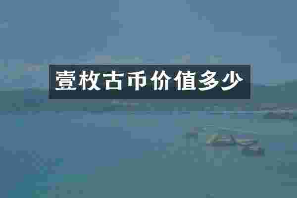 壹枚古币价值多少