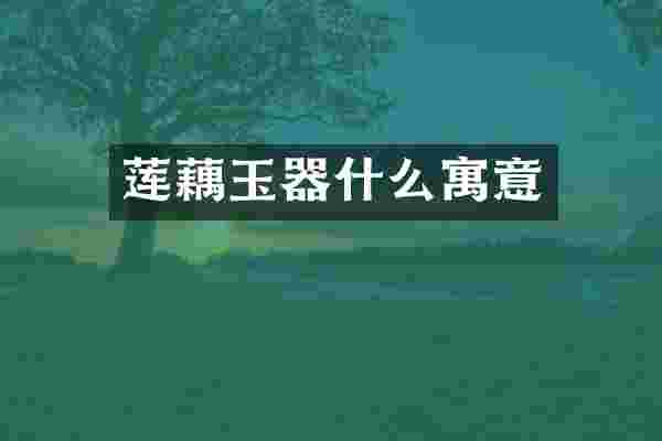 莲藕玉器什么寓意