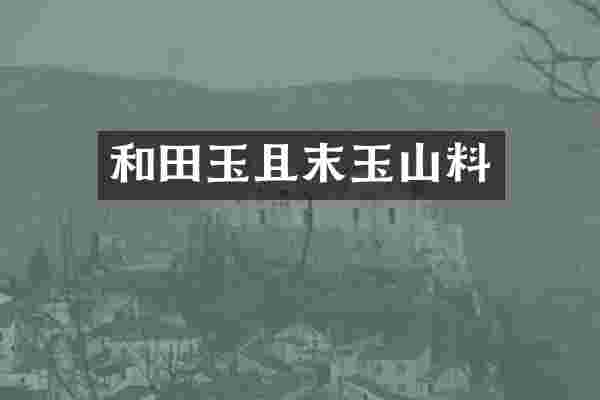 和田玉且末玉山料