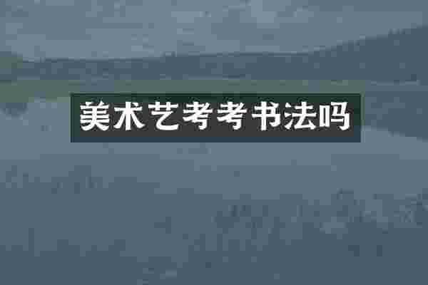 美术艺考考书法吗