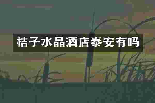 桔子水晶酒店泰安有吗