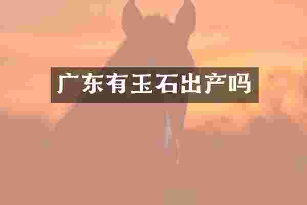 广东有玉石出产吗