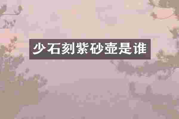 少石刻紫砂壶是谁