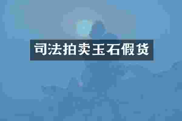 司法拍卖玉石假货