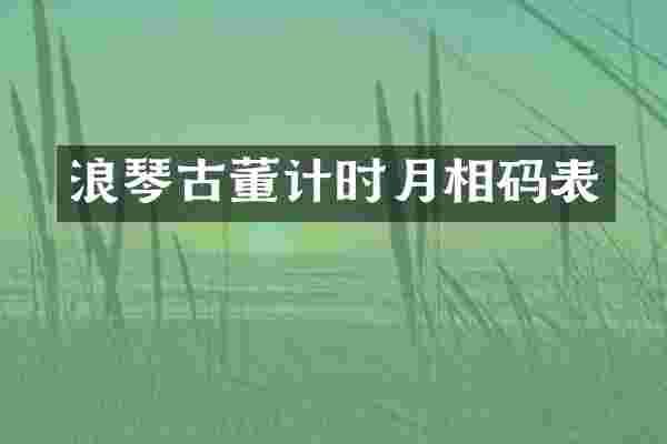 浪琴古董计时月相码表