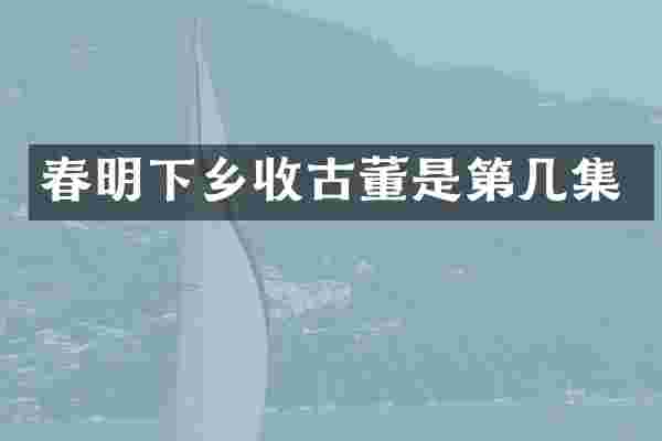 春明下乡收古董是第几集