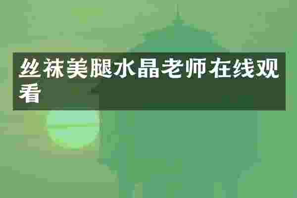 丝袜水晶老师在线观看