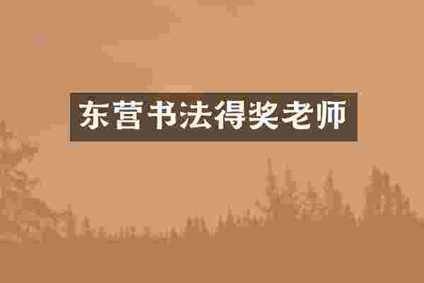 东营书法得奖老师