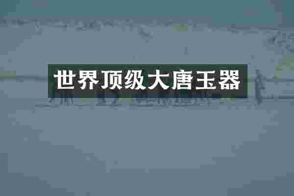 世界顶级大唐玉器