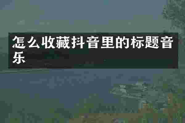 怎么收藏抖音里的标题音乐