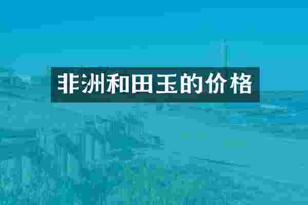 非洲和田玉的价格