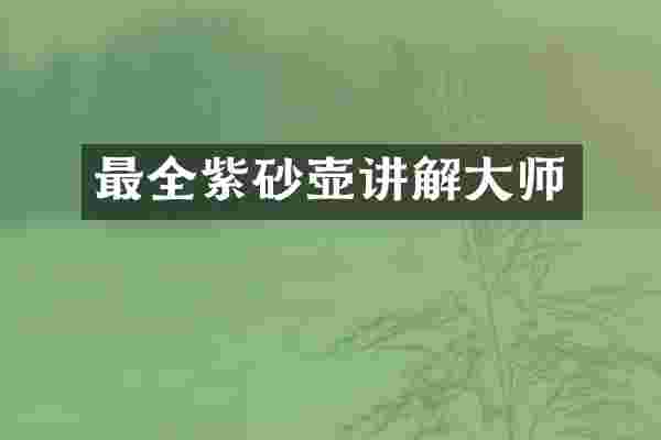 最全紫砂壶讲解大师