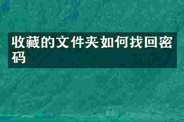 收藏的文件夹如何找回密码