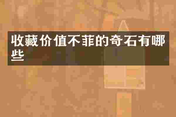 收藏价值不菲的奇石有哪些