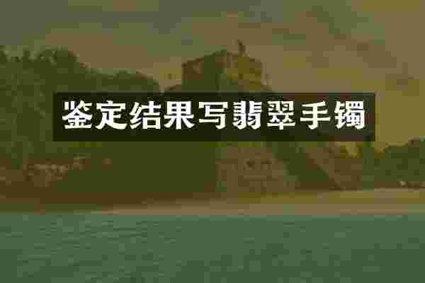 鉴定结果写翡翠手镯