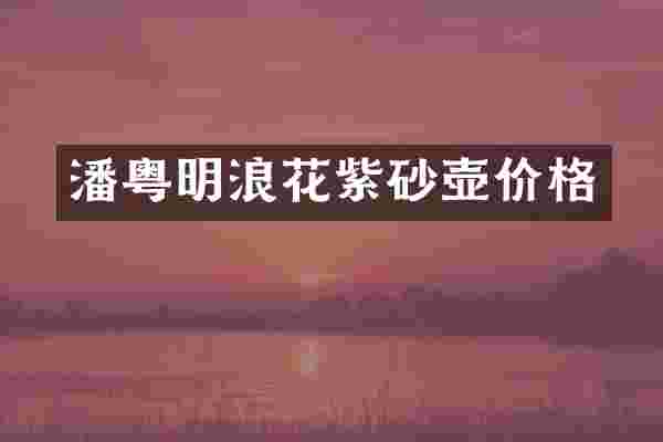 潘粤明浪花紫砂壶价格