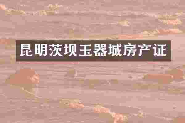 昆明茨坝玉器城房产证