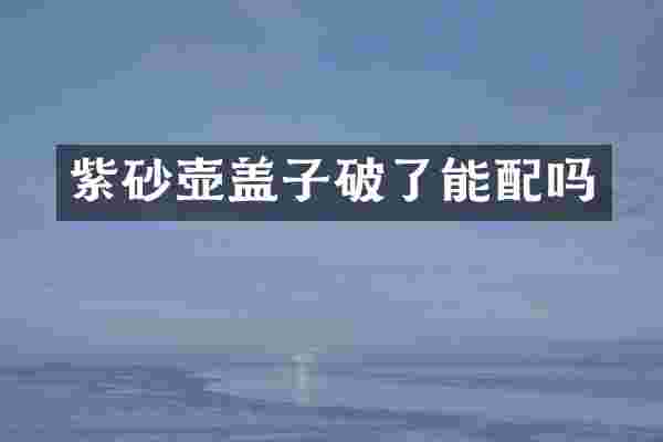 紫砂壶盖子破了能配吗