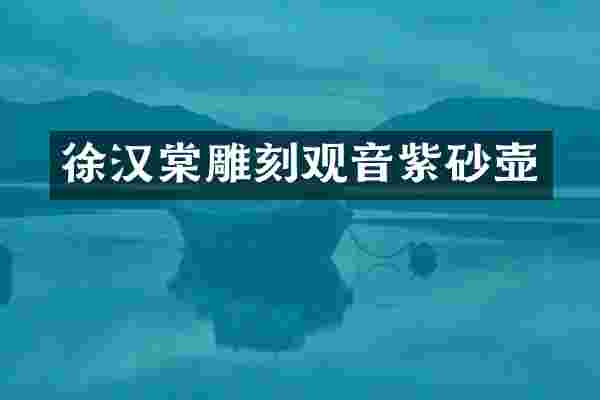 徐汉棠雕刻观音紫砂壶