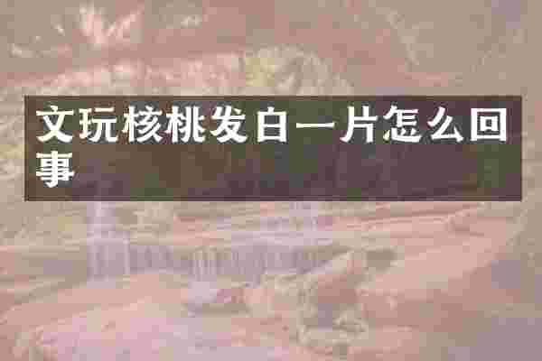 文玩核桃发白一片怎么回事