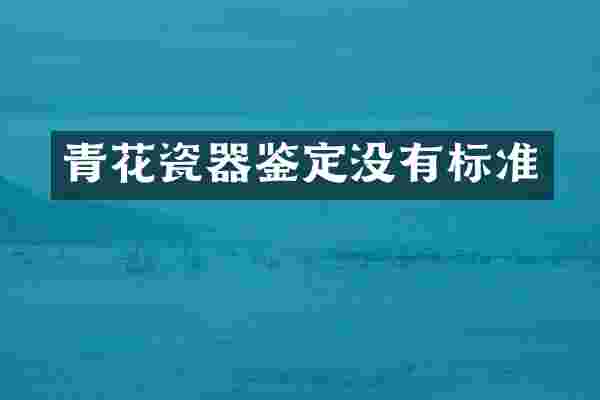 青花瓷器鉴定没有标准