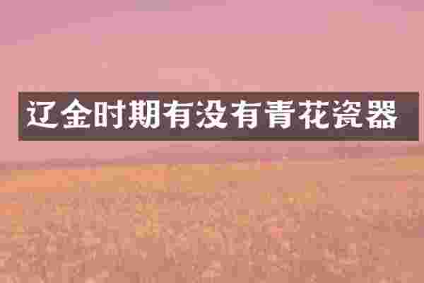 辽金时期有没有青花瓷器