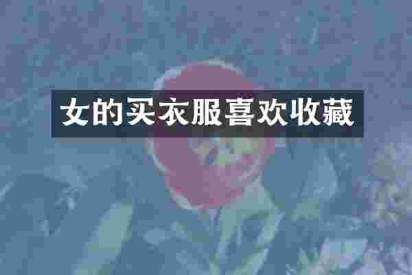 女的买衣服喜欢收藏