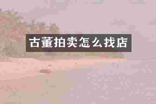 古董拍卖怎么找店