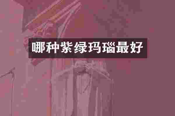 哪种紫绿玛瑙最好