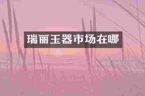 瑞丽玉器市场在哪