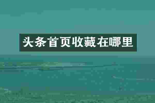 头条首页收藏在哪里