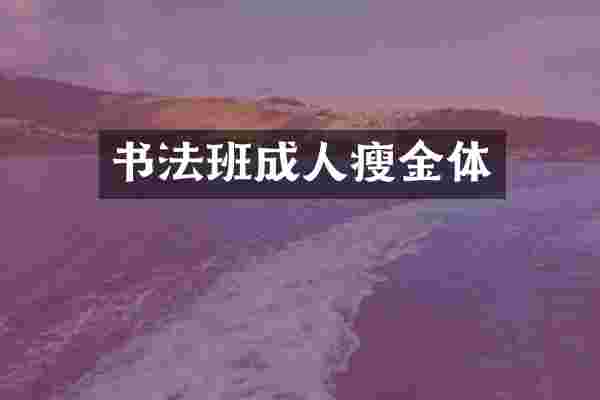 书法班成人瘦金体